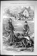 Old Sporting Dramatic News 1885 Eve Twelfth Hunting Horses Lodge Dogs Victorian
