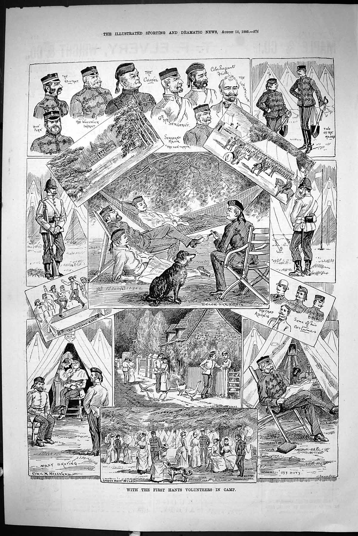 Old Print Sporting Dramatic News 1885 Hants Volunteer Camp Siers Sergean 19th
