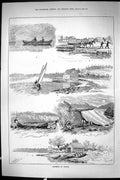 Old Sporting Dramatic News 1885 Canoeing Canada Boats Temple Rudyerd Victorian