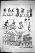 Old Sporting Dramatic News 1885 Sport Port Royal Jamaica Obstacle Rac Victorian