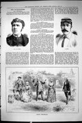Old Sporting Dramatic News 1885 Garden Theatricals Actors Denison Hun Victorian