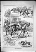 Old Sporting Dramatic News 1885 Horse Racing Jockeys Sport Rouge'S Ba Victorian