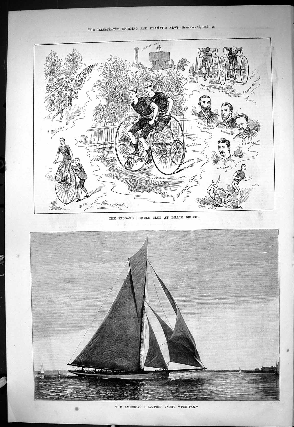 Old Sporting Dramatic News 1885 Kildare Bicycle Club Lillie Bridge Ya Victorian