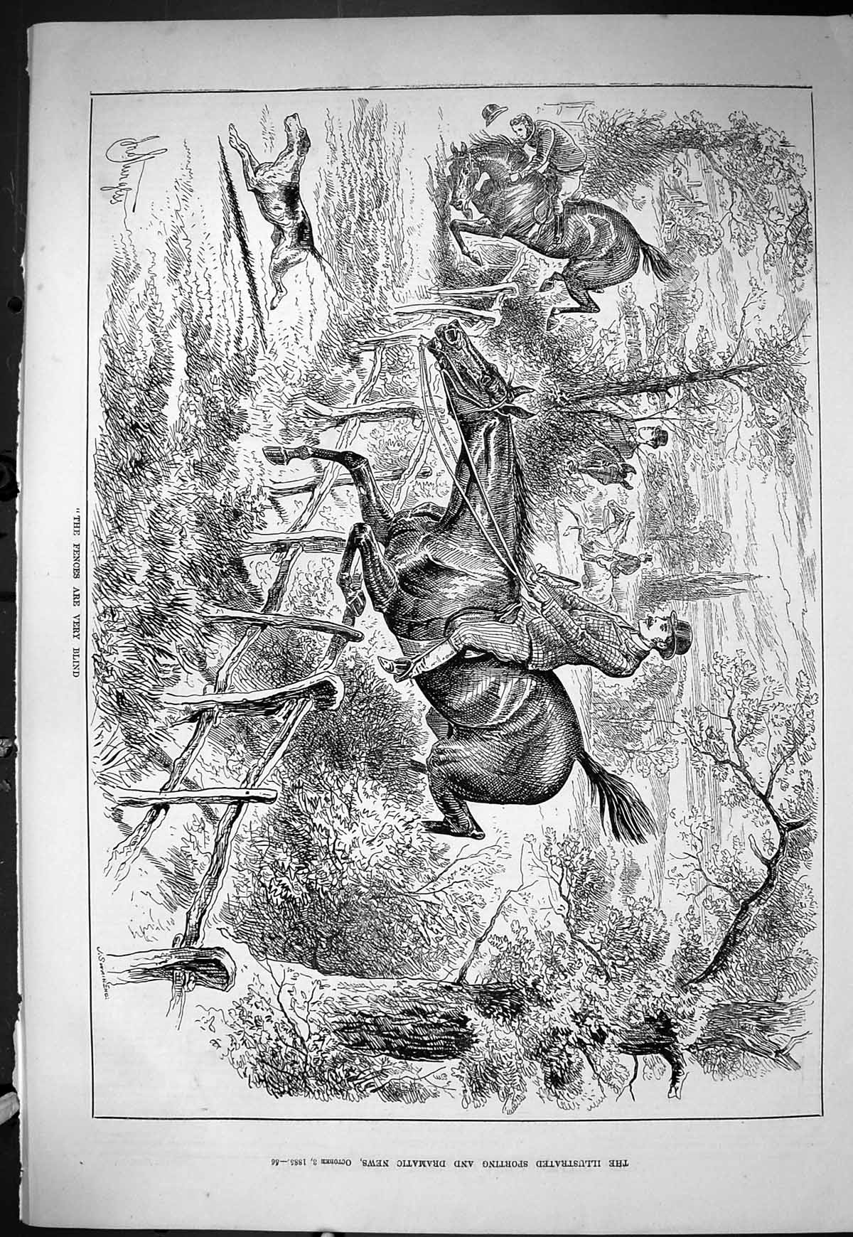 Old Sporting Dramatic News 1885 Greenhithe Regatta Horses Jumping Fen Victorian
