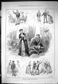 Old Print Sporting Dramatic News 1885 Theatre Vaudeville Actors Costumes 19th
