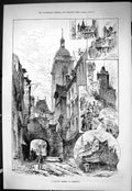 Old Sporting Dramatic News 1885 Holiday Ramble Normandy France Norman Victorian
