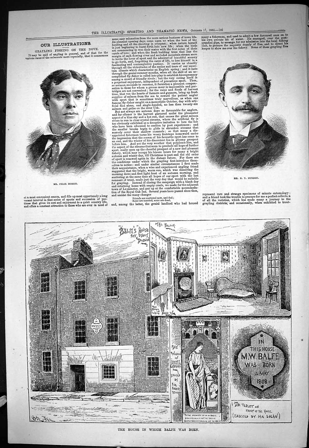 Old Sporting Dramatic News 1885 Felix Morris Gurdon House Balfe Born Victorian
