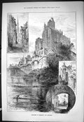 Old Sporting Dramatic News 1885 Normandy Brittany France Mont Michel Victorian
