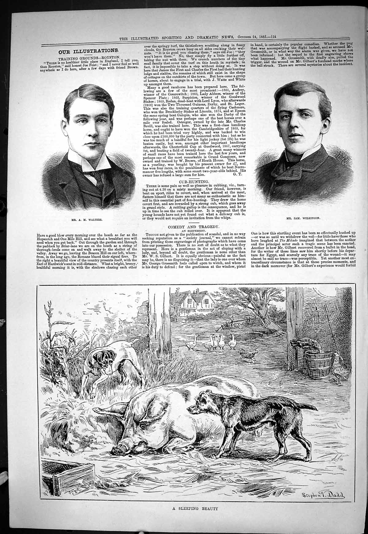 Old Sporting Dramatic News 1885 Walters Sam Wilkinson Sleeping Beauty Victorian