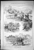 Old Sporting Dramatic News 1885 Fishing Stoneleigh Abbey Ashow Church Victorian