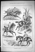 Old Sporting Dramatic News 1885 Horse Jumping Hunting Huntsmen Sport Victorian