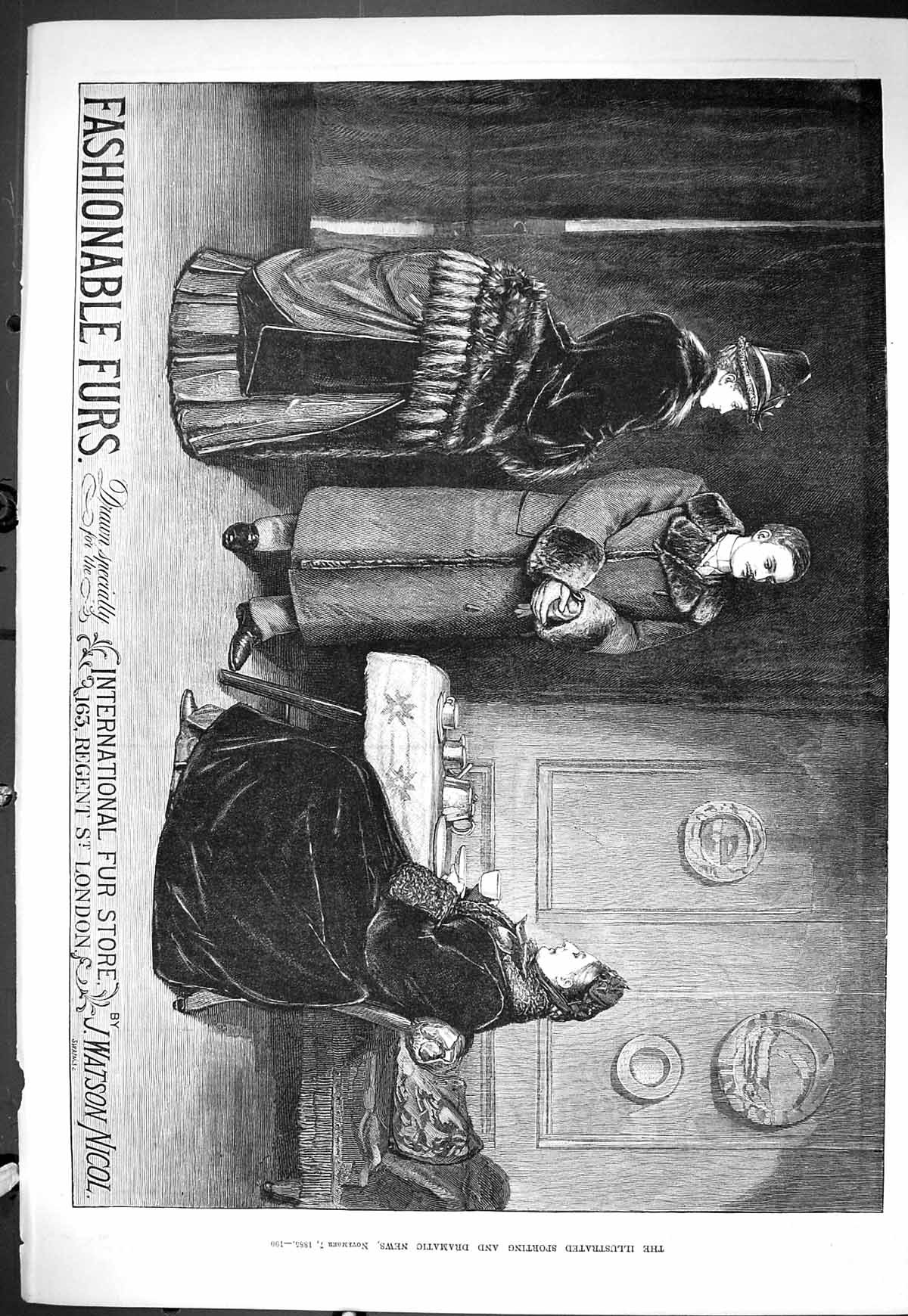 Old Sporting Dramatic News 1885 International Fur Store Watson Nicol Victorian