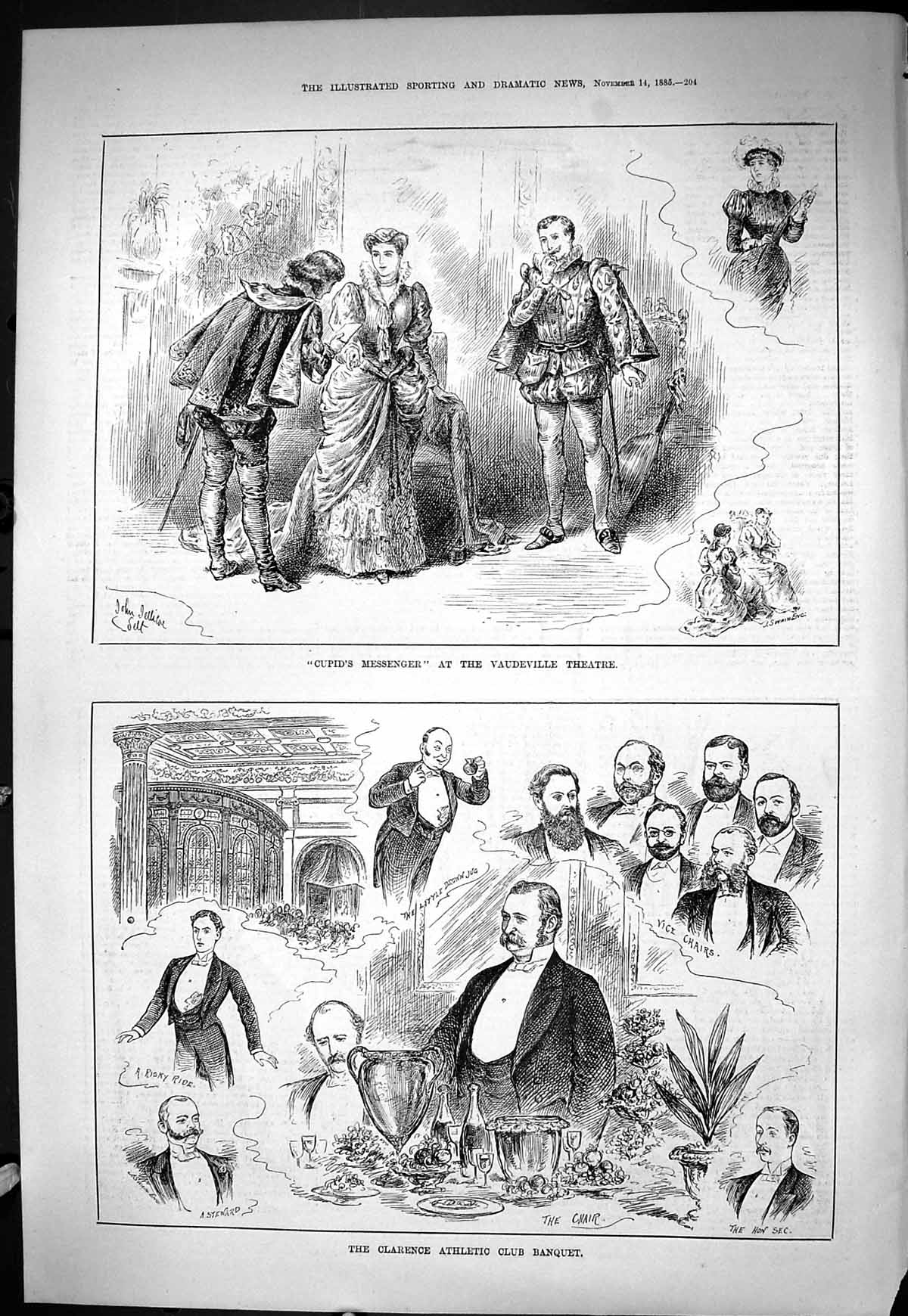 Old 1885 Cupid'S Messenger Vaudeville Theatre Clarence Athletic Club Victorian