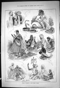 Old Sporting Dramatic News 1885 Indian Villagers Albert Palace Snake Victorian