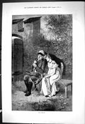 Antique Print Sporting Dramatic News 1885 Pedlar Man Street Seller Fine Art