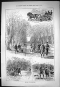 Old Sporting Dramatic News 1885 Hunting Shooting Sandringham Princess Victorian