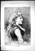 Old Antique Print Sporting Dramatic News 1885 Portrait Mlle. Reichemberg 19th