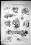 Antique Print Sporting Dramatic News 1885 Subaltern Christmas Duty War Sier
