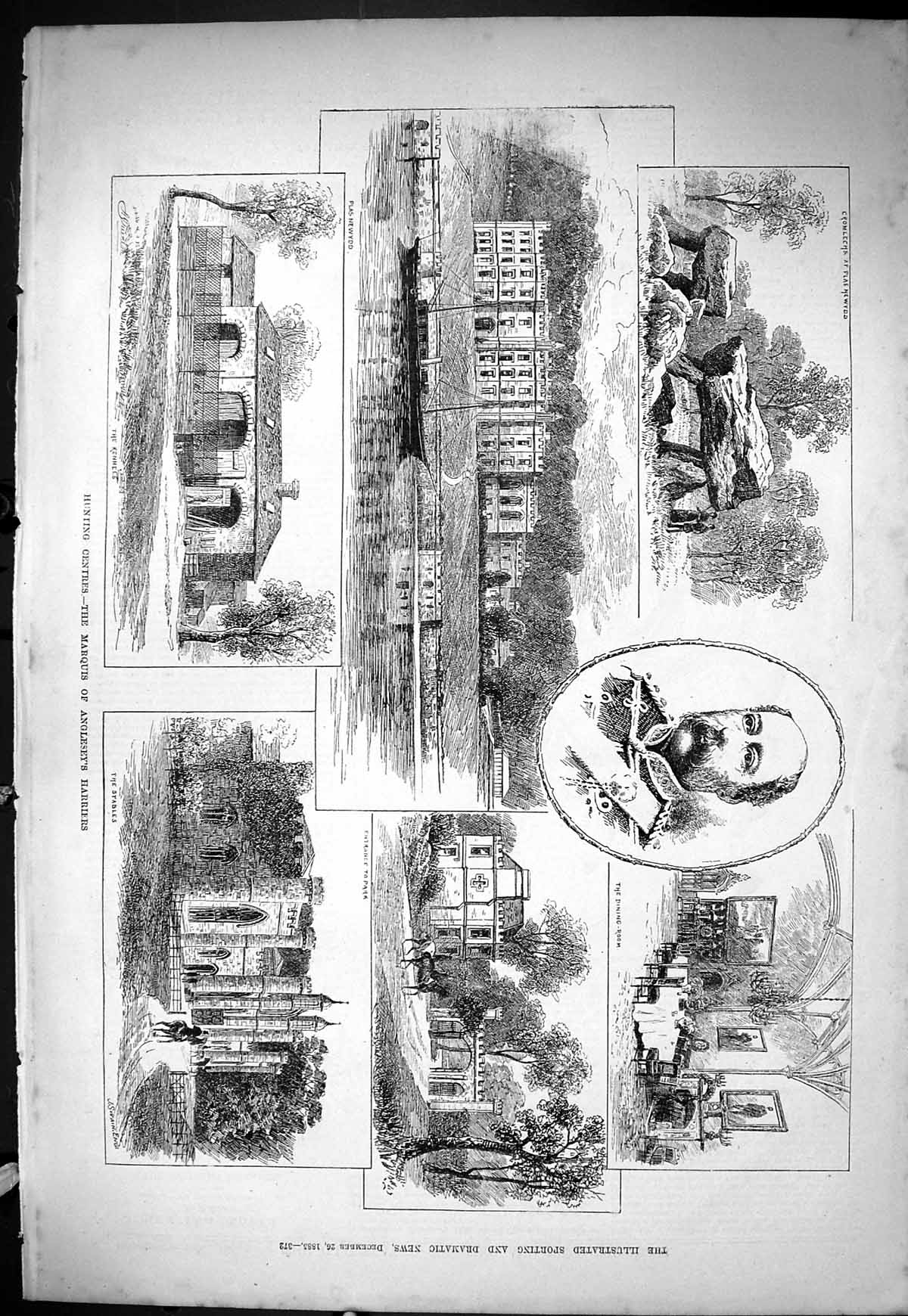 Old Sporting Dramatic News 1885 Hunting Marquis Angelsey Harriers Pla Victorian