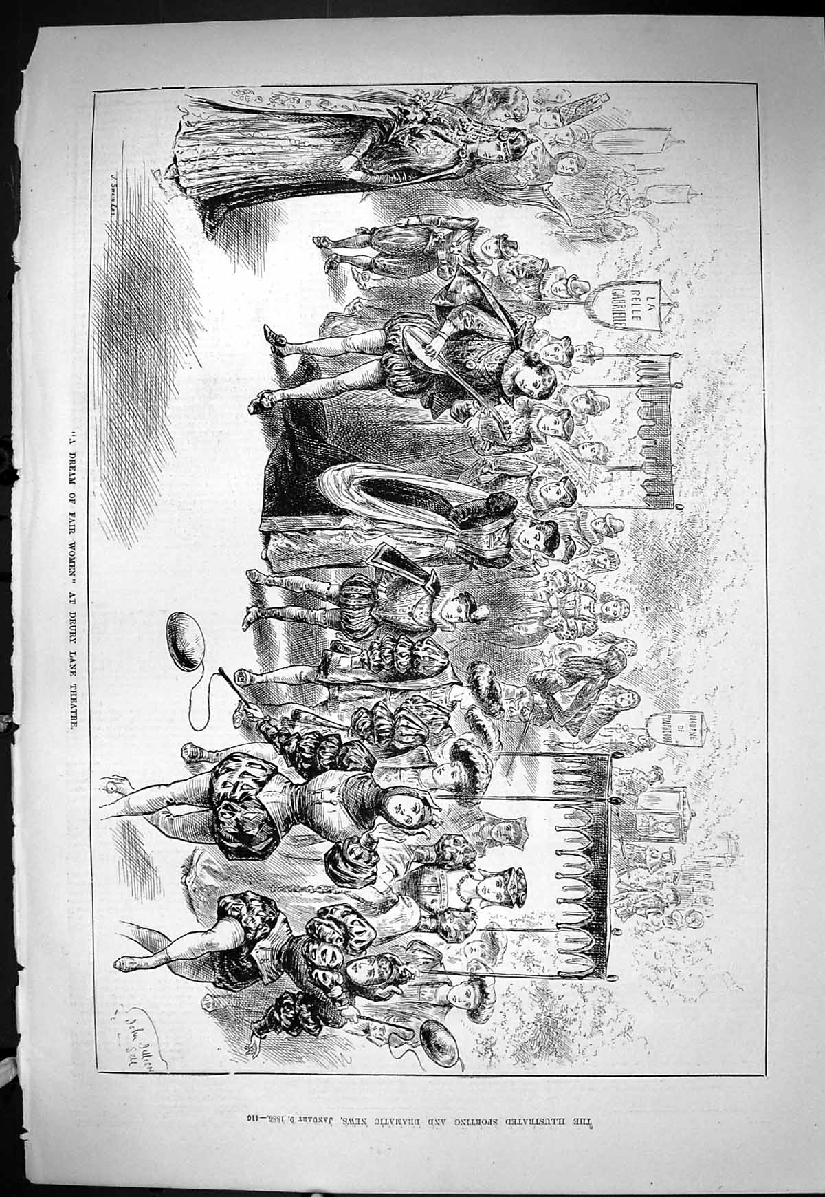 Old Sporting Dramatic News 1886 Dream Fair Women Drury Lane Theatre A Victorian