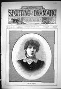 Old Antique Print Sporting Dramatic News 1886 Portrait Miss Amy Coleridge 19th