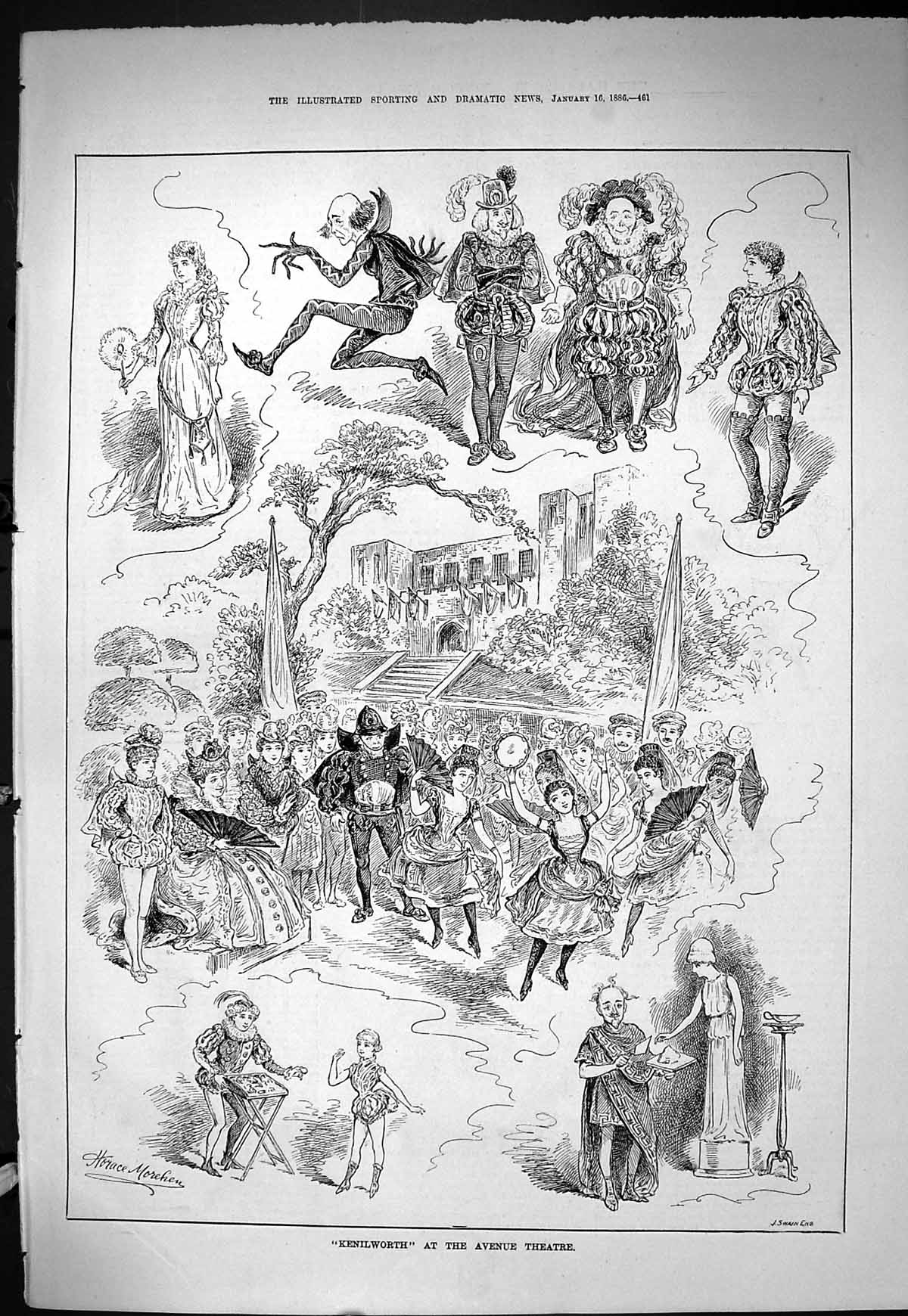 Old Sporting Dramatic News 1886 Kenilworth Avenue Theatre Actors Cost Victorian