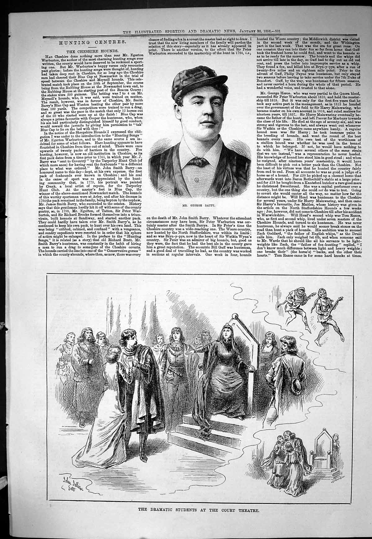 Old Sporting Dramatic News 1886 George Batty Dramatic Students Court Victorian