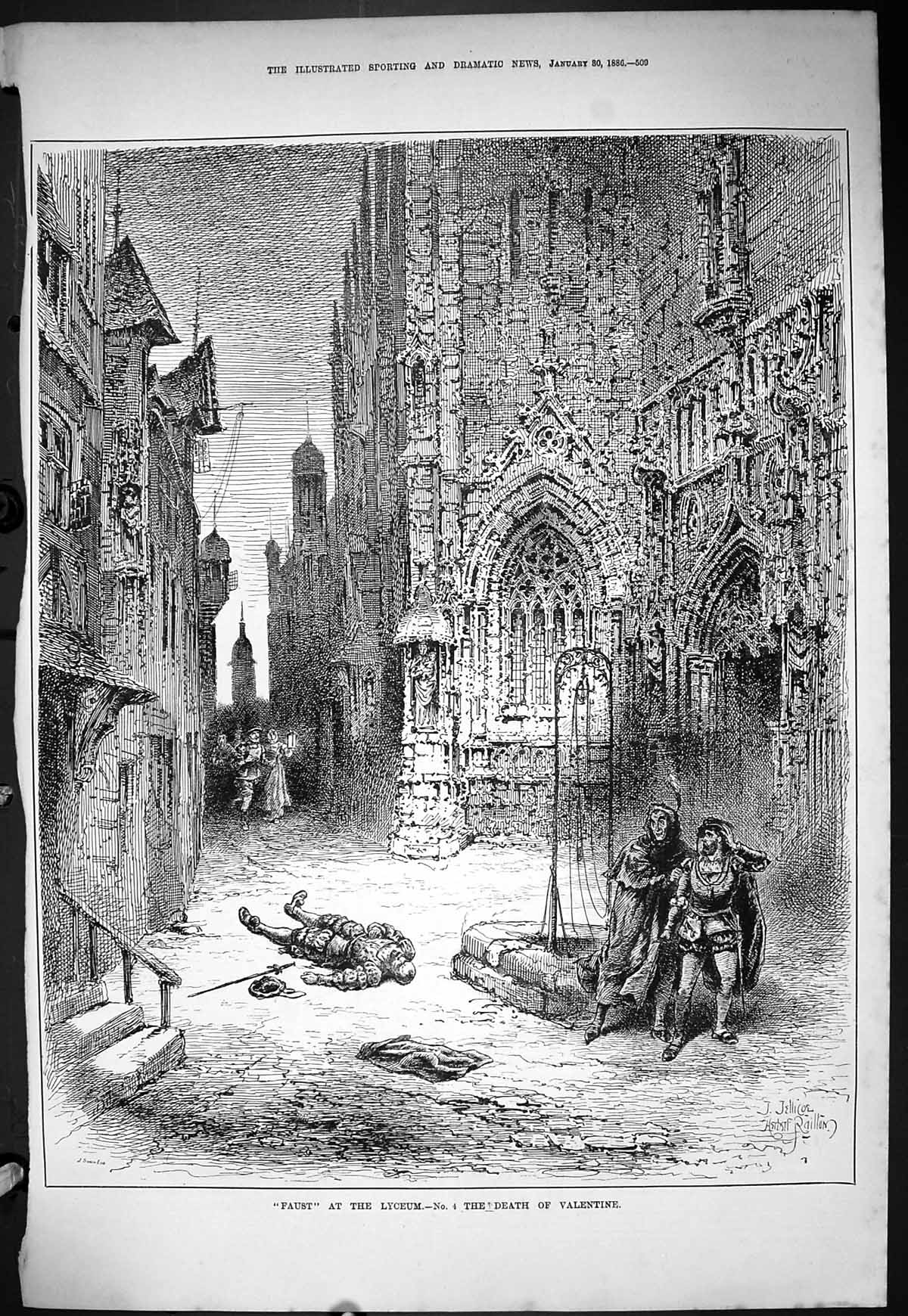 Old Sporting Dramatic News 1886 Faust Lyceum Death Valentine Actors A Victorian