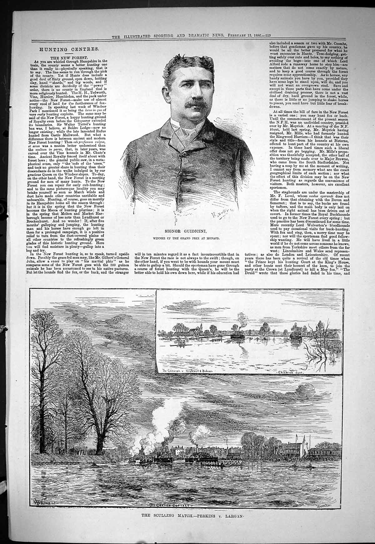 Old 1886 Signor Guidicini Grand Prix Monaco Sculling Perkins Largan G Victorian