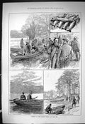 Old Sporting Dramatic News 1886 Opening Salmon Fishing Loch Tay Killa Victorian