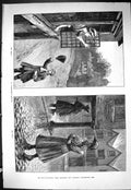 Old Sporting Dramatic News 1886 St. Valentines Morning Romance Rain D Victorian