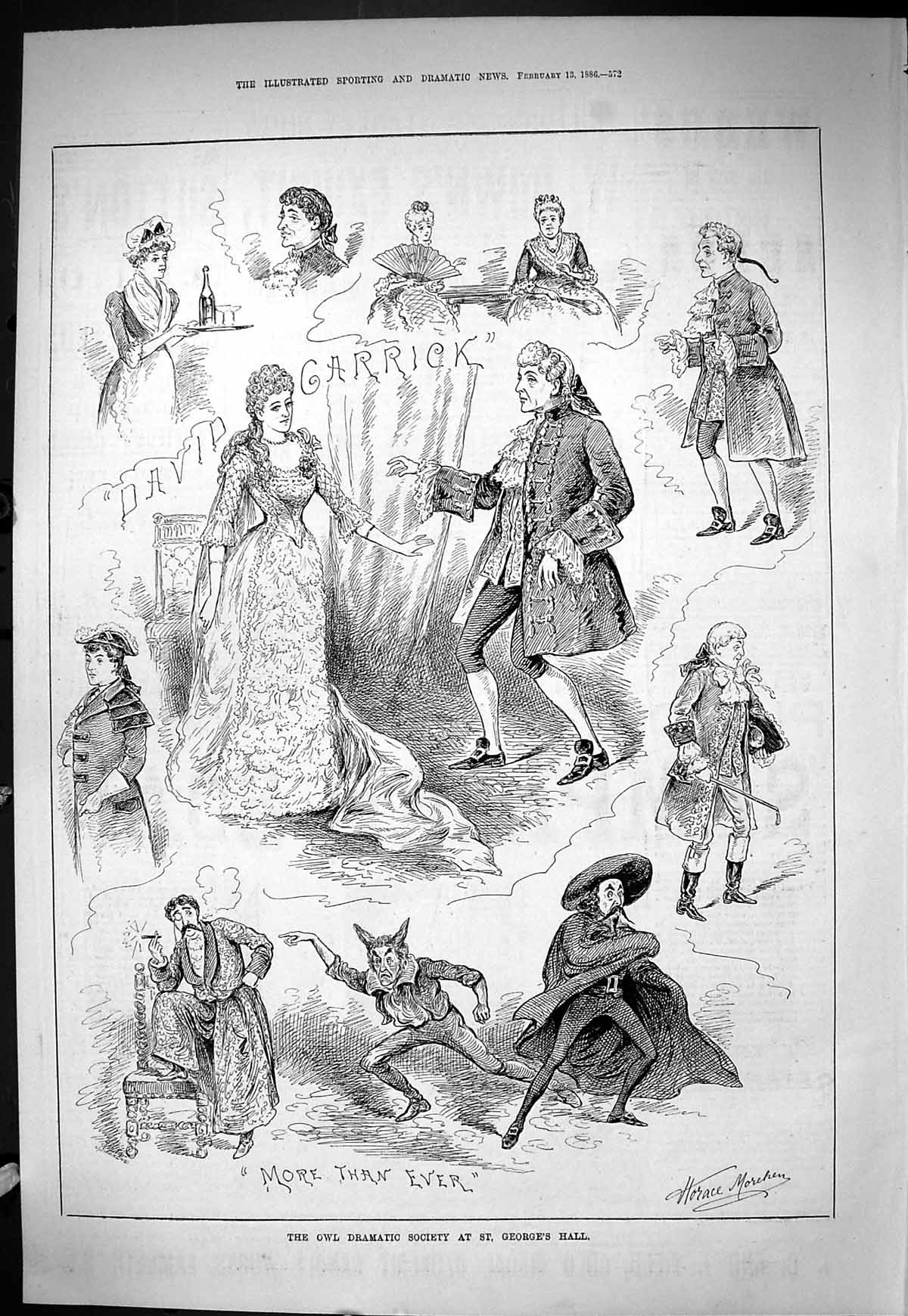 Old Sporting Dramatic News 1886 Owl Society St. George'S Hall David G Victorian
