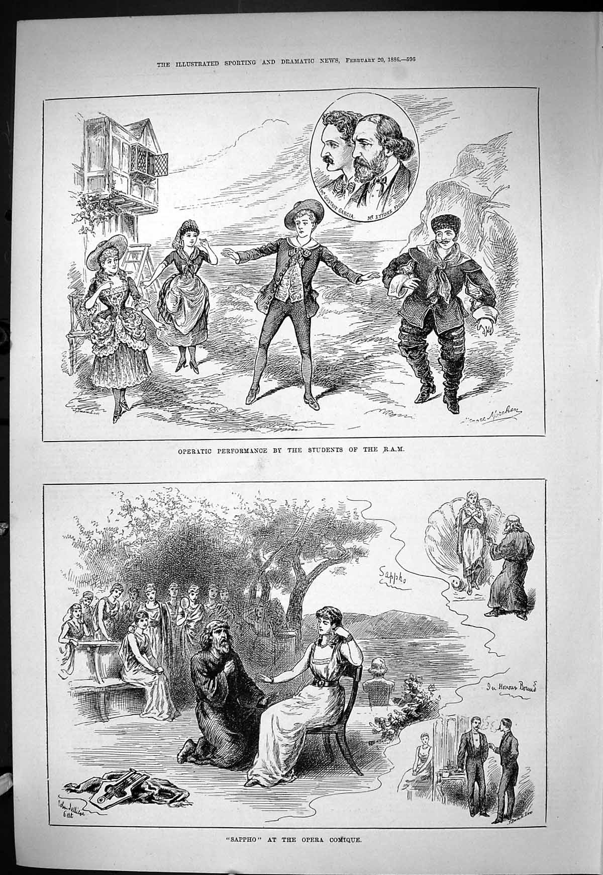 Old Sporting Dramatic News 1886 Sappho Opera Comique Theatre R.A.M. C Victorian