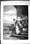 Old Sporting Dramatic News 1886 Frustrated Flight Man Lady Weapons Ol Victorian