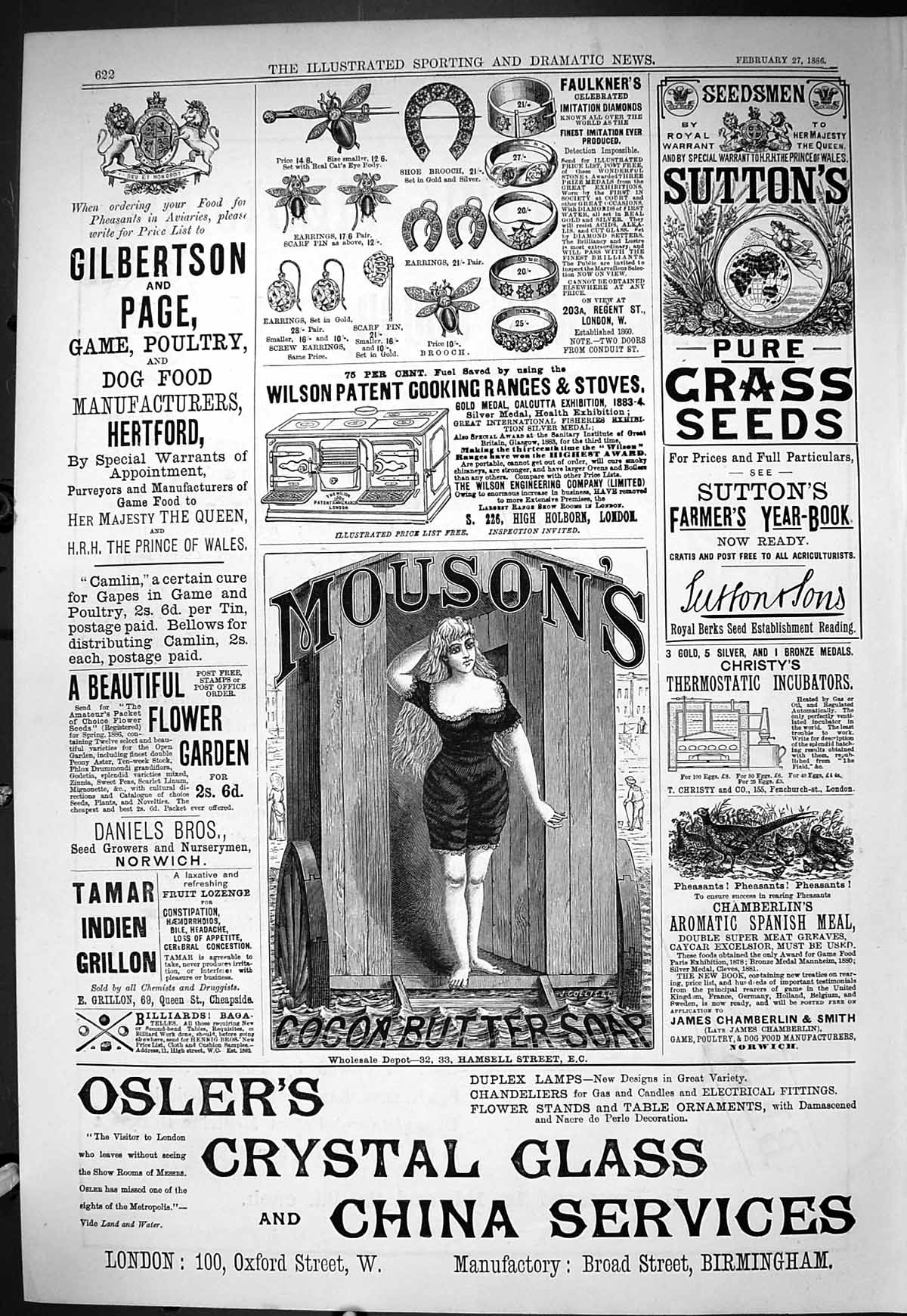 Antique Print Sporting Dramatic News 1886 Mouson Soup Faulkner Osler Sutton