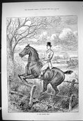 Old Sporting Dramatic News 1886 Manner Born Huntsman Horse Jumping Fe Victorian