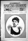 Old Antique Print Sporting Dramatic News 1886 Susetta Fenn Beautiful Lady 19th