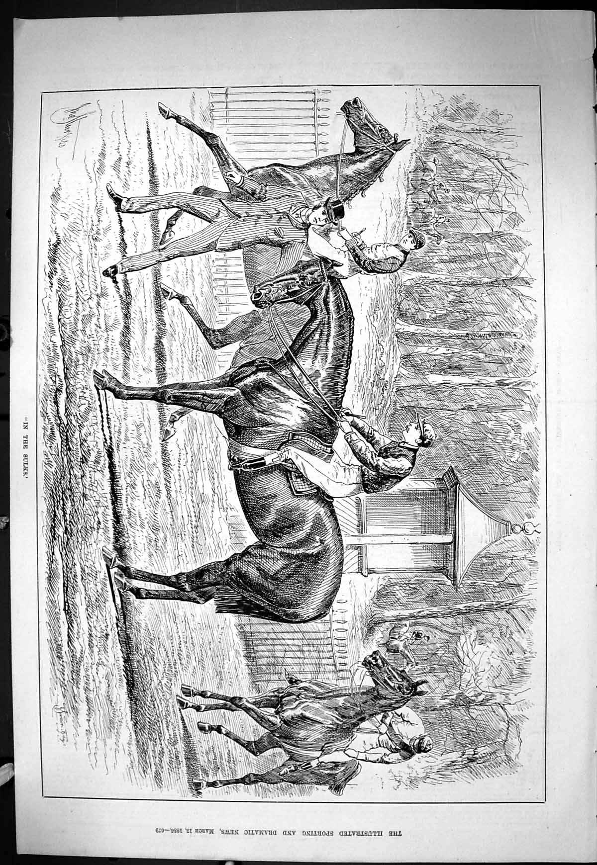 Old Sporting Dramatic News 1886 Horse Racing Jockeys In The Sulks Spo Victorian
