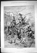 Old Sporting Dramatic News 1886 Carnival Eccentricities Costumes Hors Victorian
