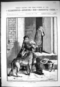 Old Sporting Dramatic News 1885 Boy Door Step Food Hungry Dogs Taylor Victorian