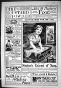 Old Sporting Dramatic News 1885 Bird'S Custard Hudsons Soap Needhams Victorian