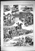 Antique Print Sporting Dramatic News 1885 Towler Hunting Hounds Horses Hunt