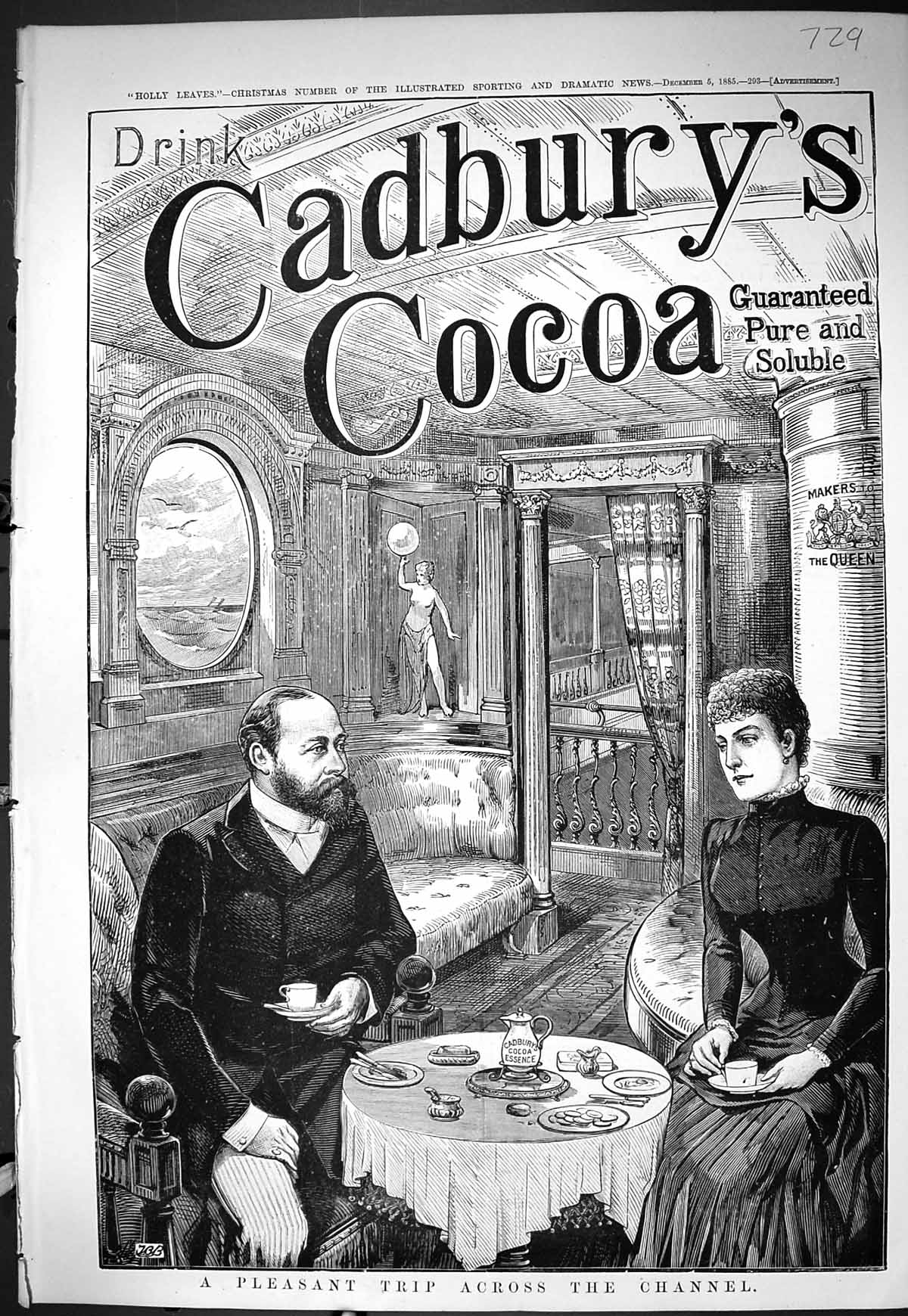 Antique Print Sporting Dramatic News 1885 Cadbury'S Cocoa Essence Tea-Time 19th
