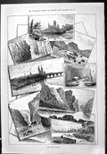 Old Sporting Dramatic News 1886 Danube River Bridge Rocks Cathedral S Victorian
