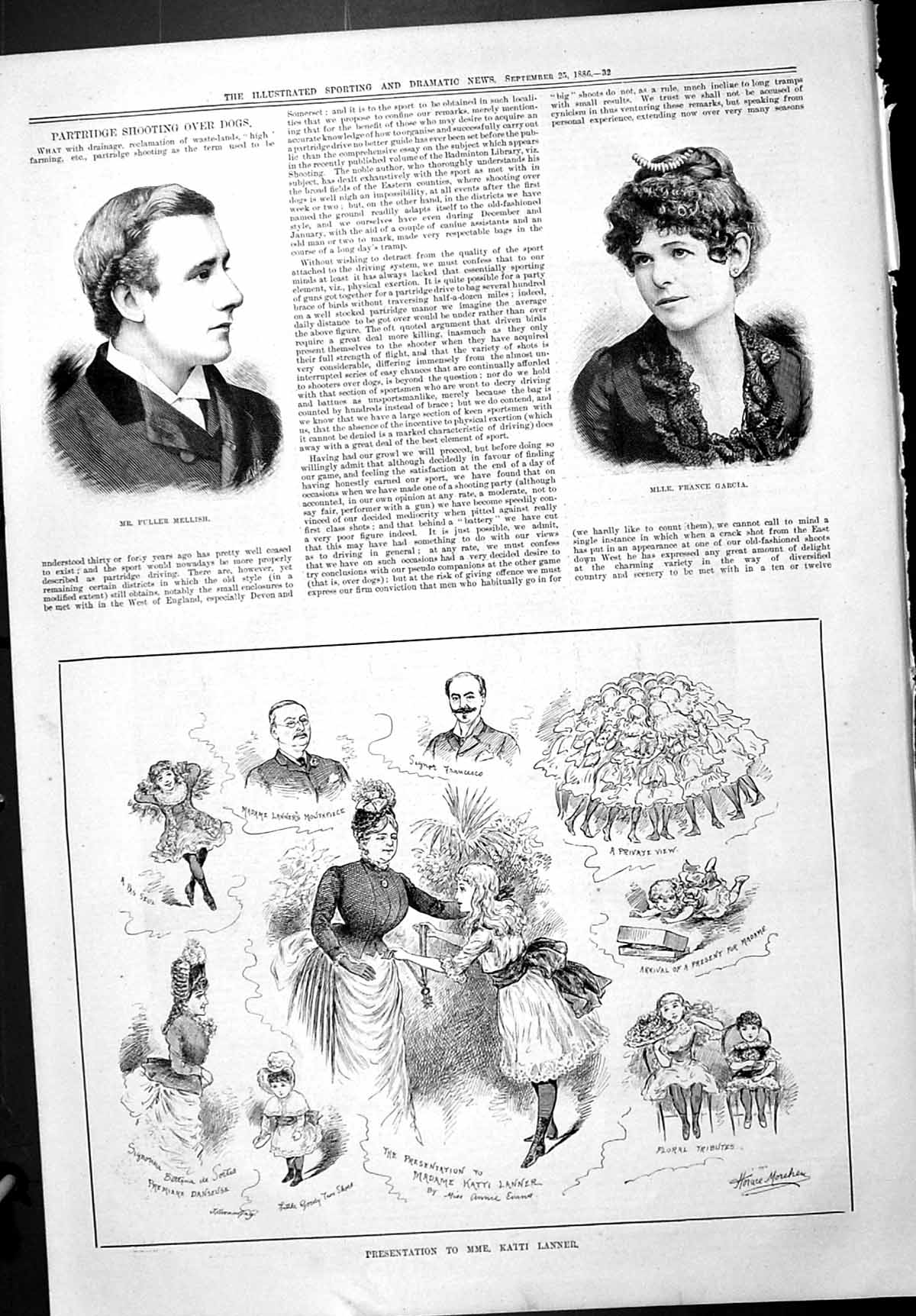 Old Sporting Dramatic News 1886 Fuller Mellish France Garcia Katti La Victorian