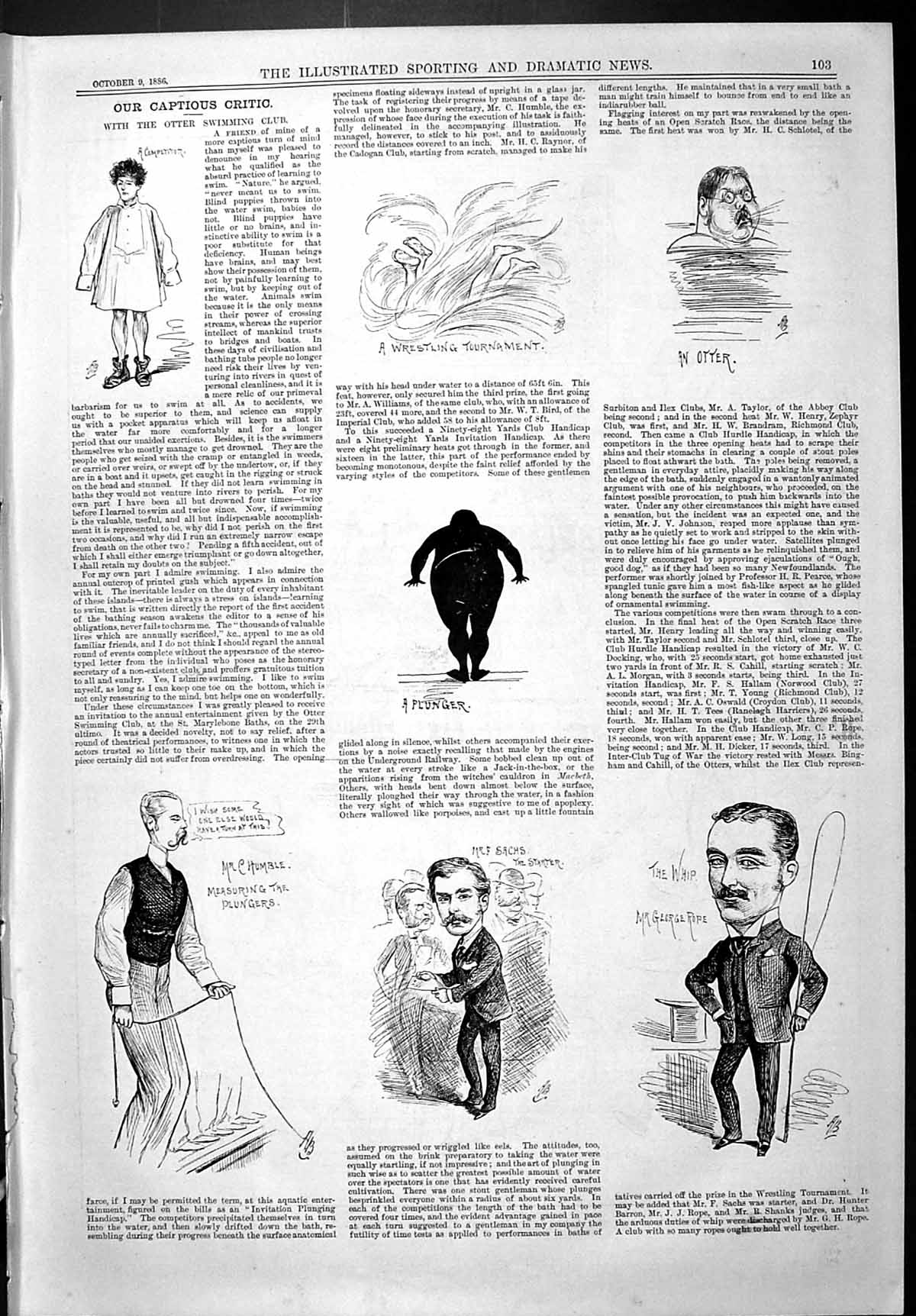 Old Sporting Dramatic News 1886 Forest Sport America Hunting Animals Victorian