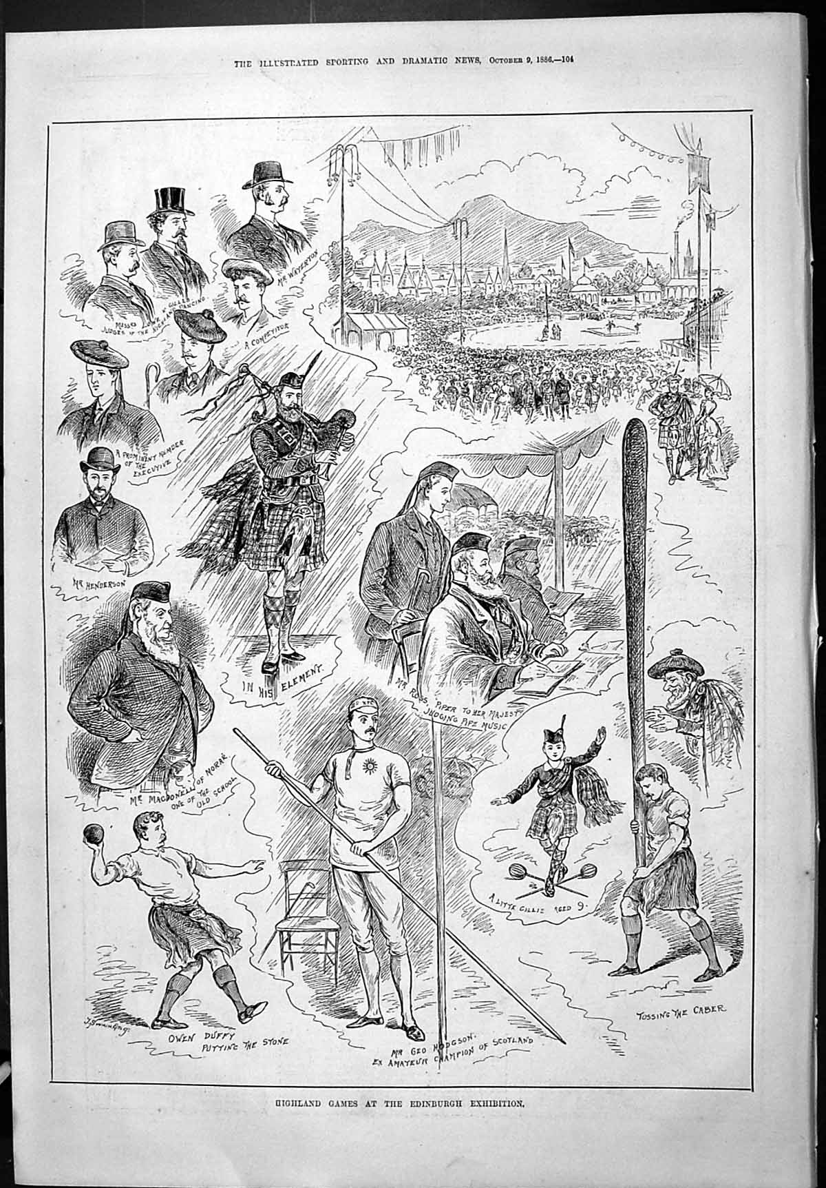 Old 1886 Highland Games Edinburgh Hodgson Duffy Henderson Wayerton Cr Victorian