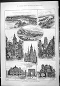 Old 1886 France Notre Dame Evreux Cathedral Dieppe Rouen Church Denis Victorian