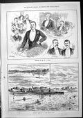 Old 1886 Banquet Innes Beach Hanlan Oarsmen Sculling Welsh Harp Sport Victorian