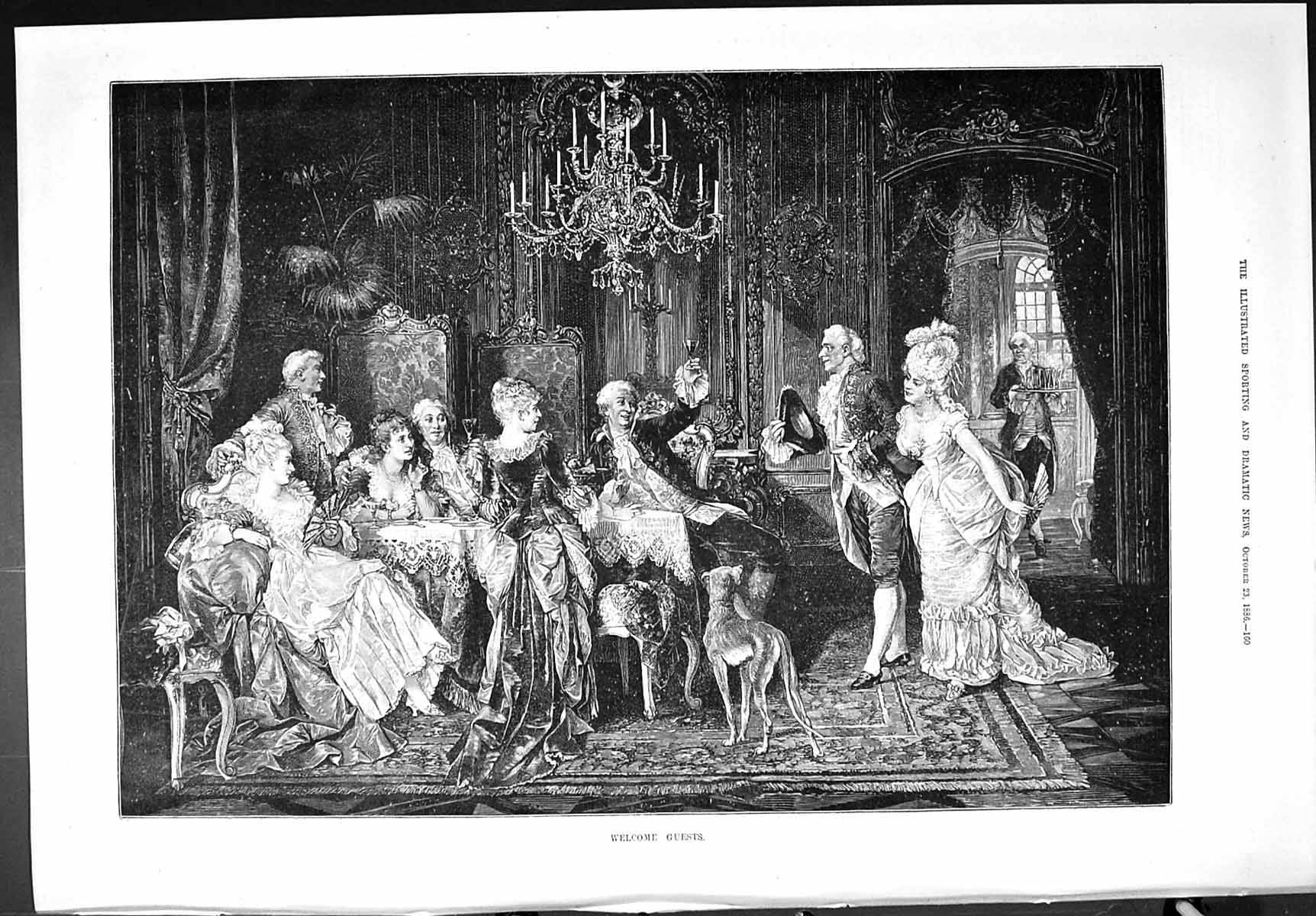Old Sporting Dramatic News 1886 Welcome Guests Party Captious Critic Victorian